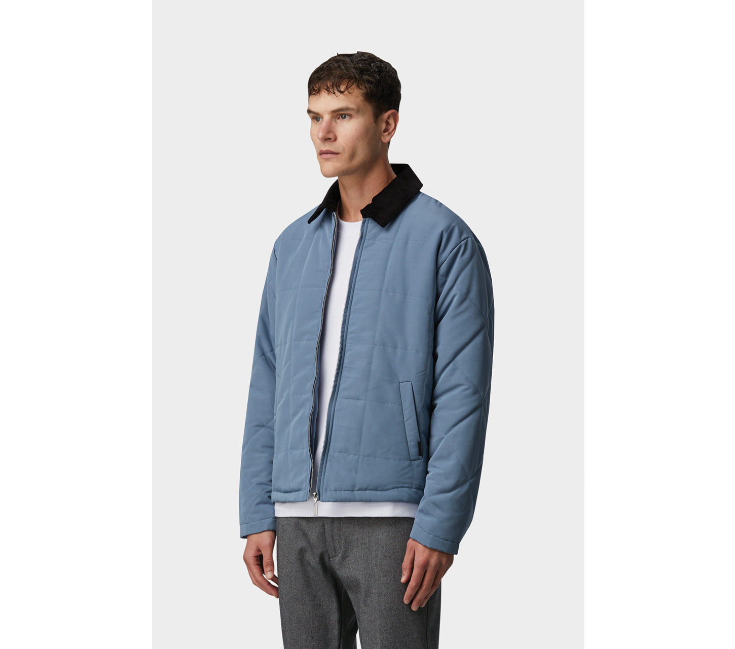 Leon Quilted Jacket - Smokey Blue