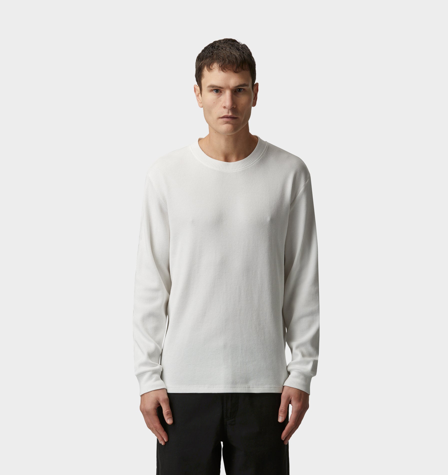 Waffle LS Tee - White