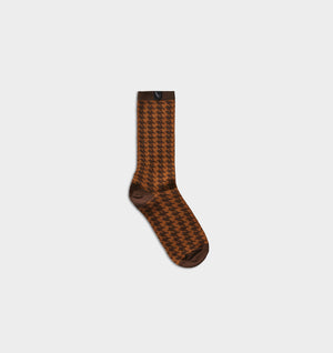 Check Basic Sock - Brown/Tobacco