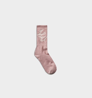 Initial Sock - Dusky Pink