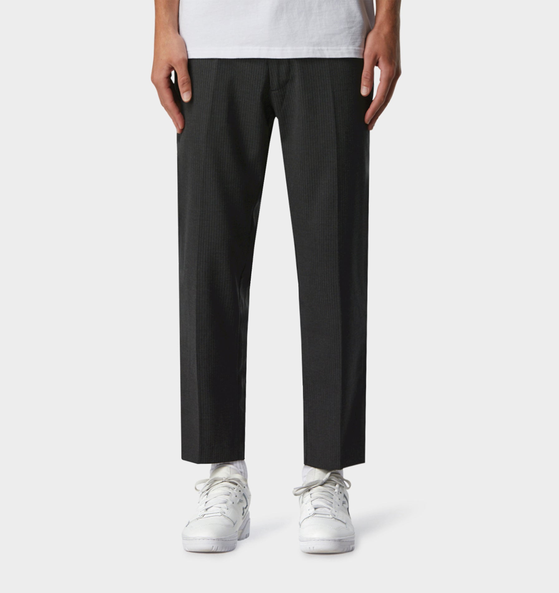 Smart Slim Kobe Pant - Charcoal Pinstripe