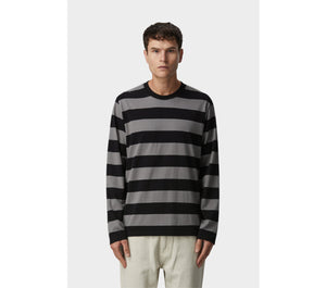 Oscar Stripe LS Tee - Black/Charcoal