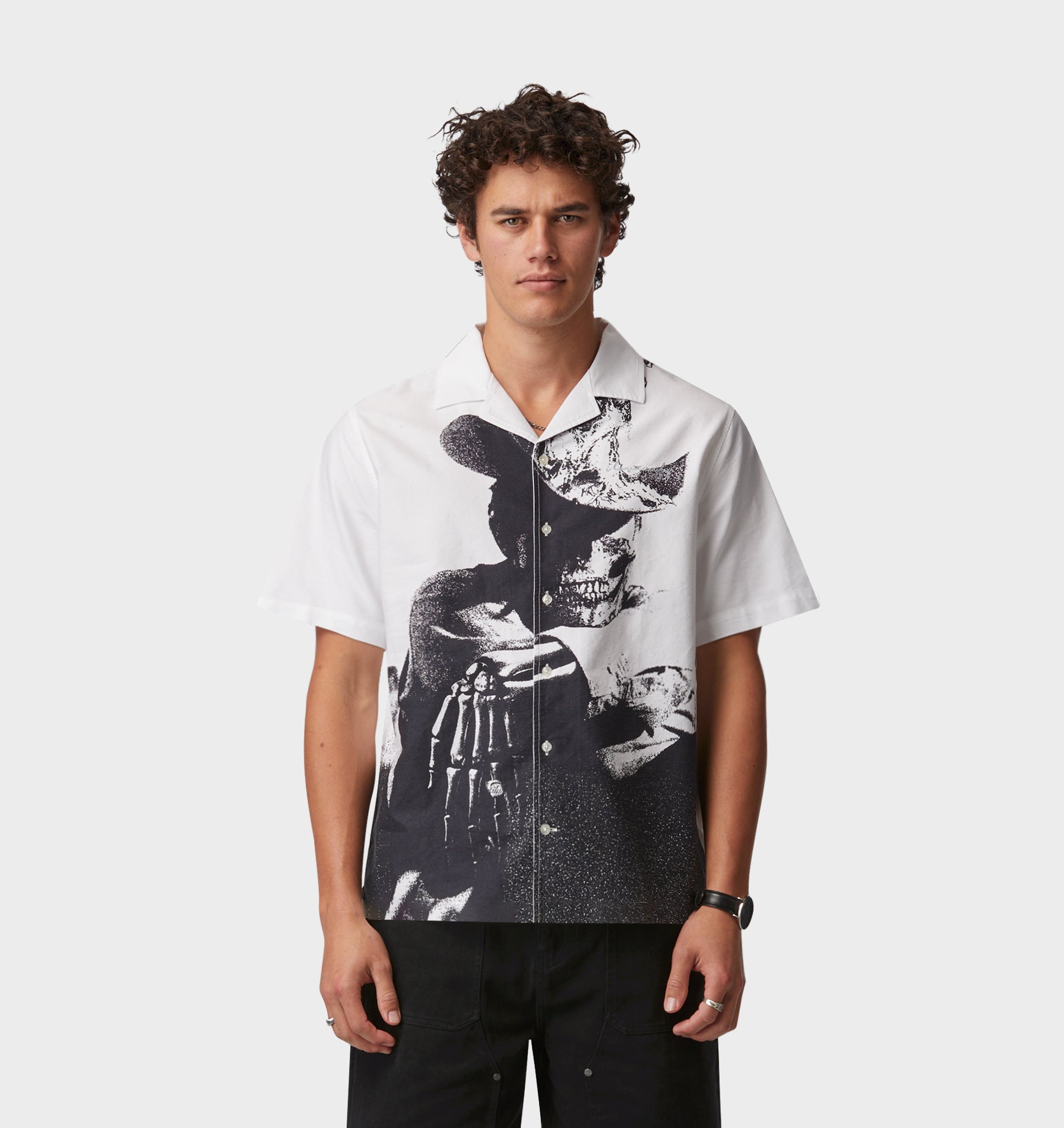 Identity Crisis Cuban Collar SS Shirt - White