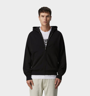 Zip Up Box Hood - Black