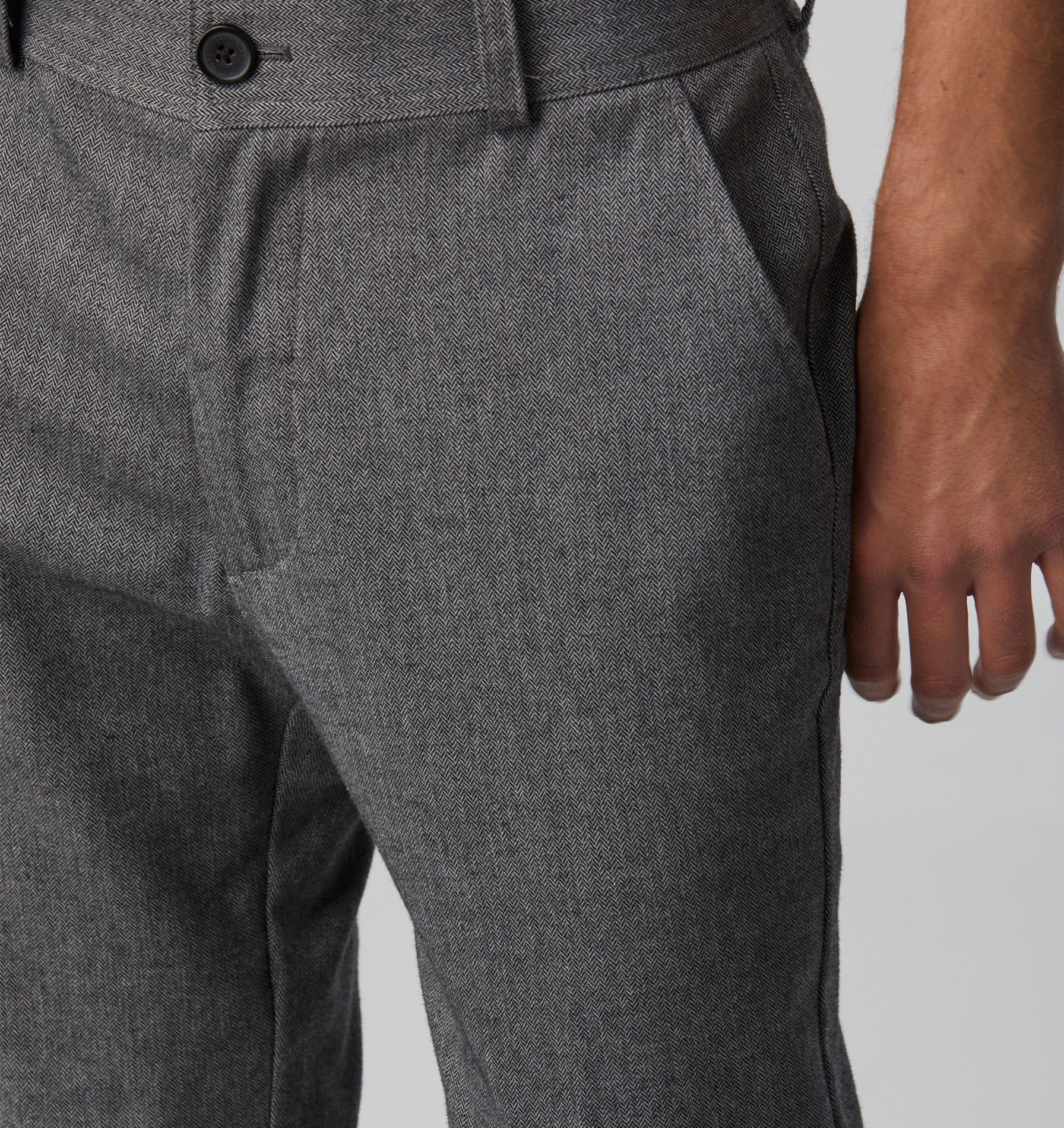 Slim Kobe Pant - Charcoal Herringbone