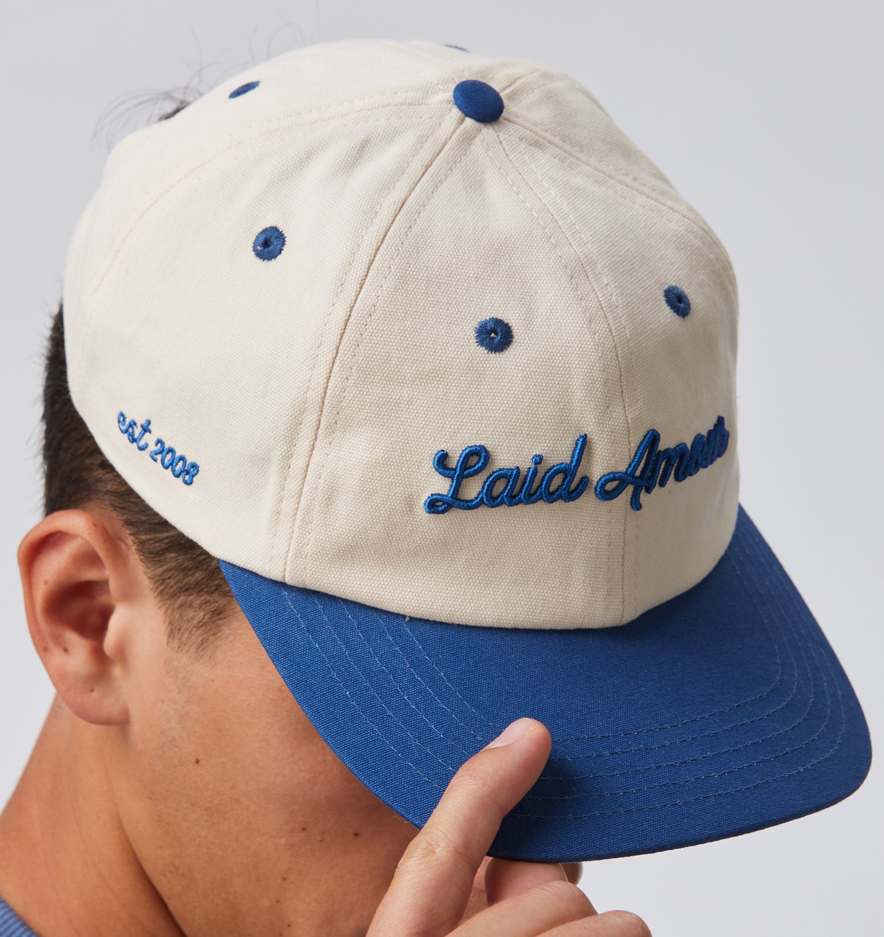 Finlay Cap - Off White/Blue