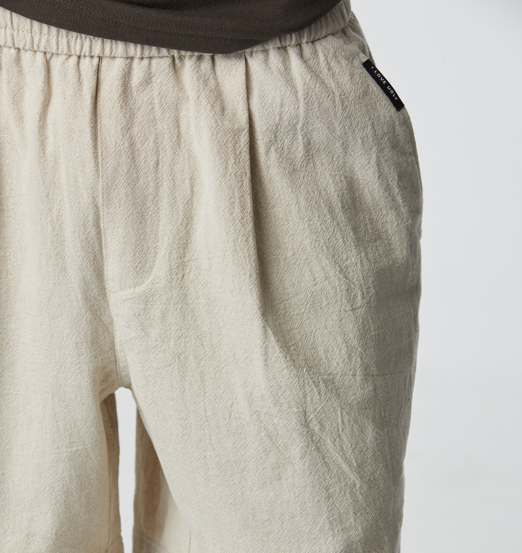 Linen Michael Pleat Short - Bone