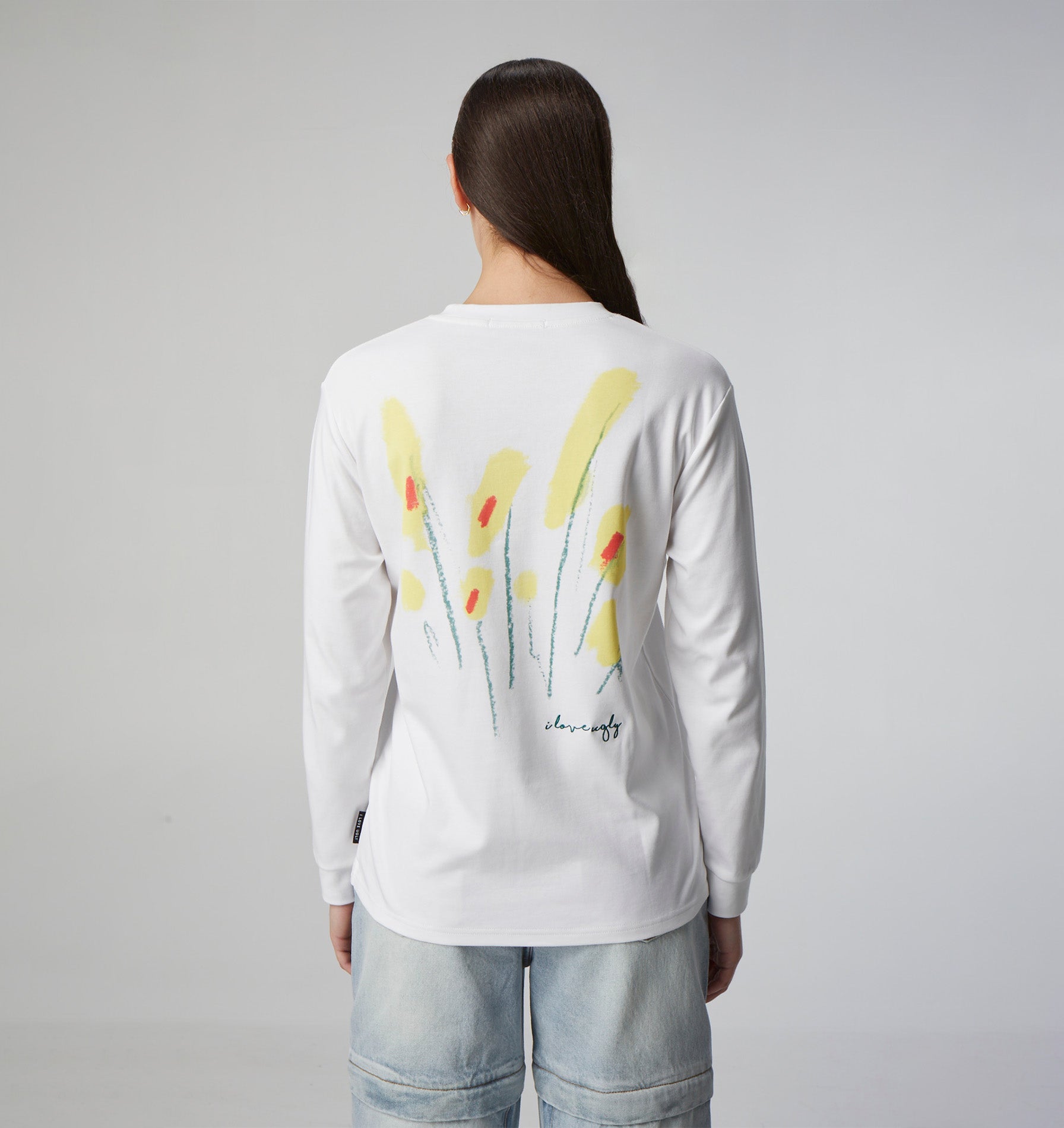 Vivs Flower LS Tee - White