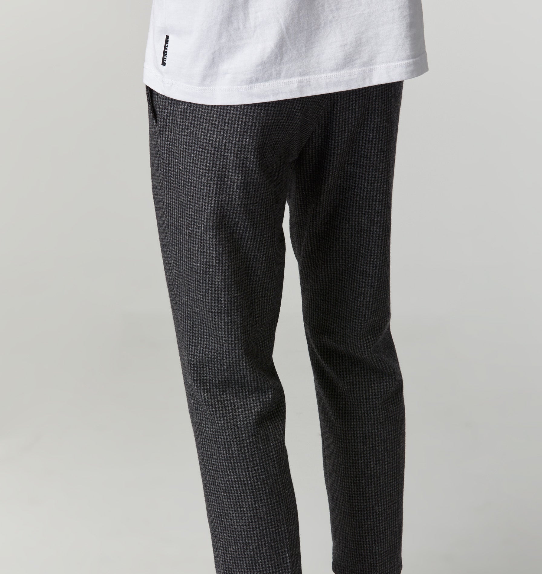 Slim Kobe Pant - Regular - Wool Charcoal Houndstooth