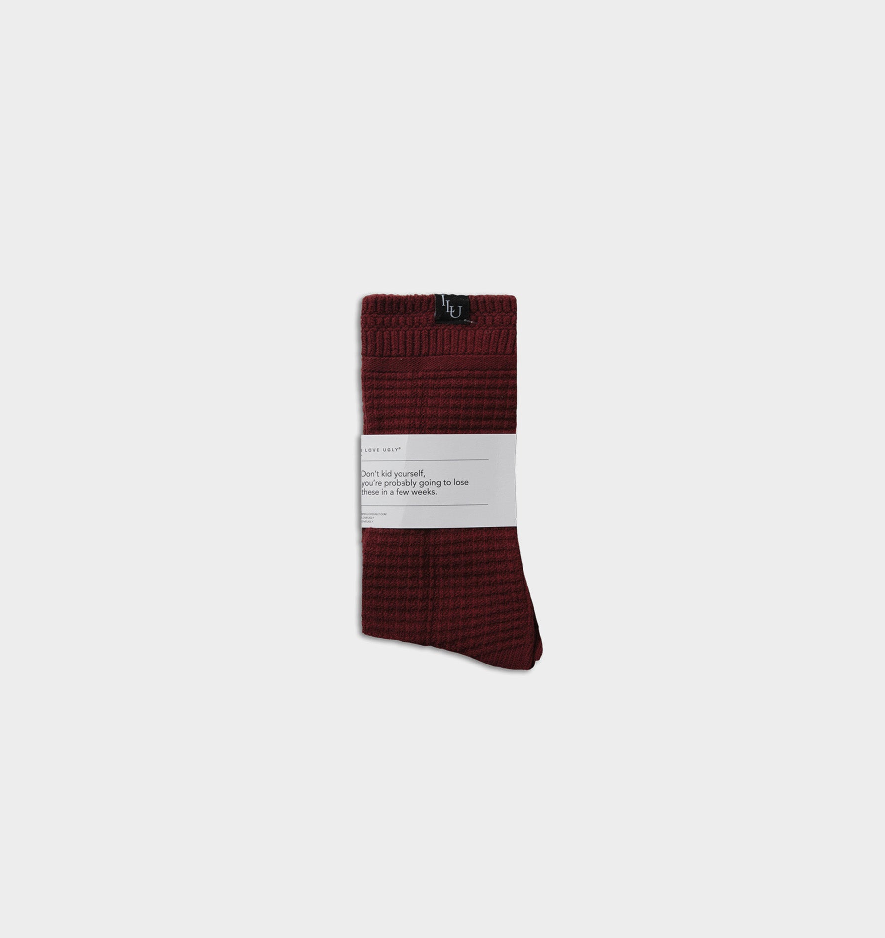 Waffle Sock - Burgundy