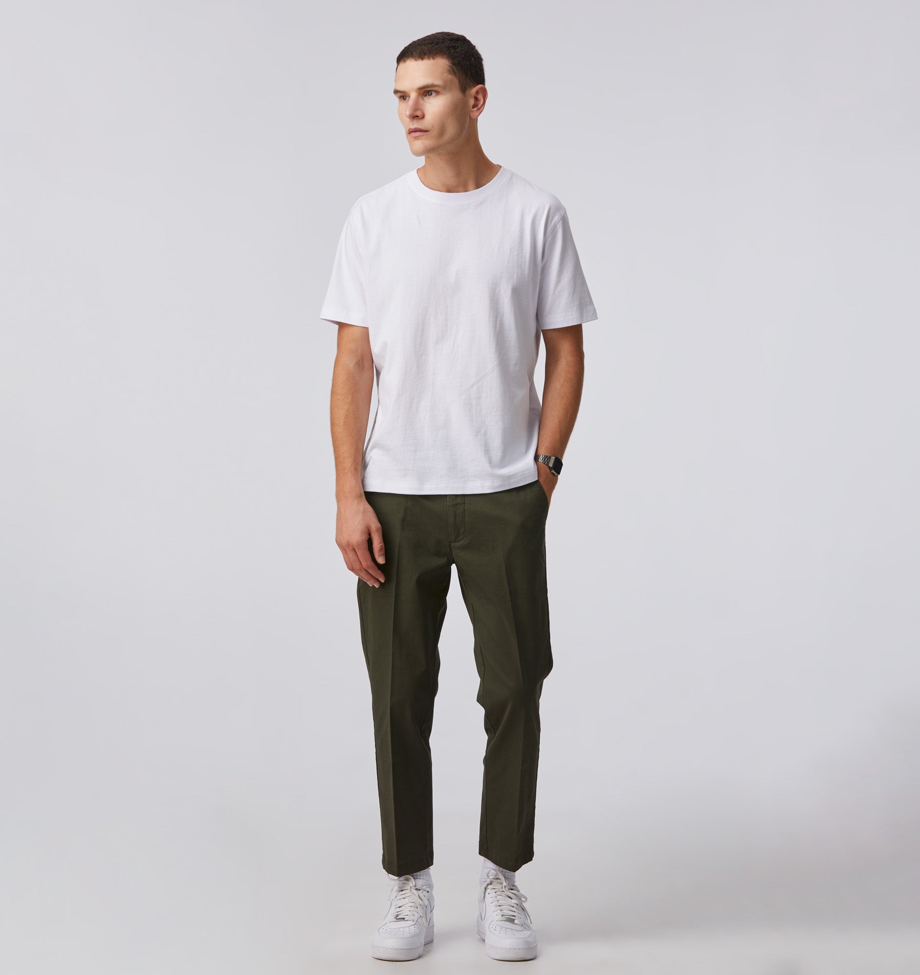 Printed Twill Slim Kobe pant - Regular - Khaki/Black