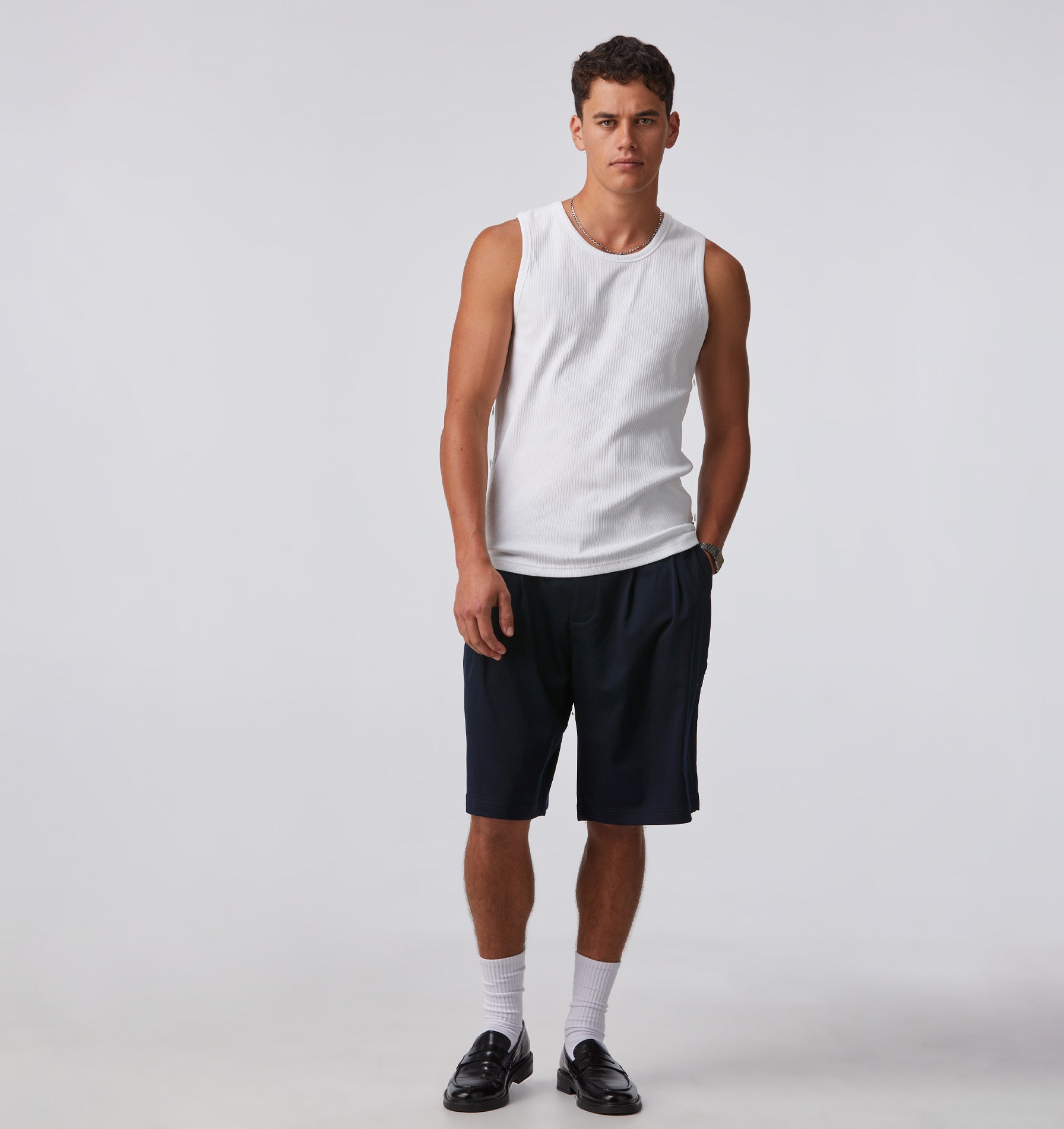 Ribbed Tank Top - White