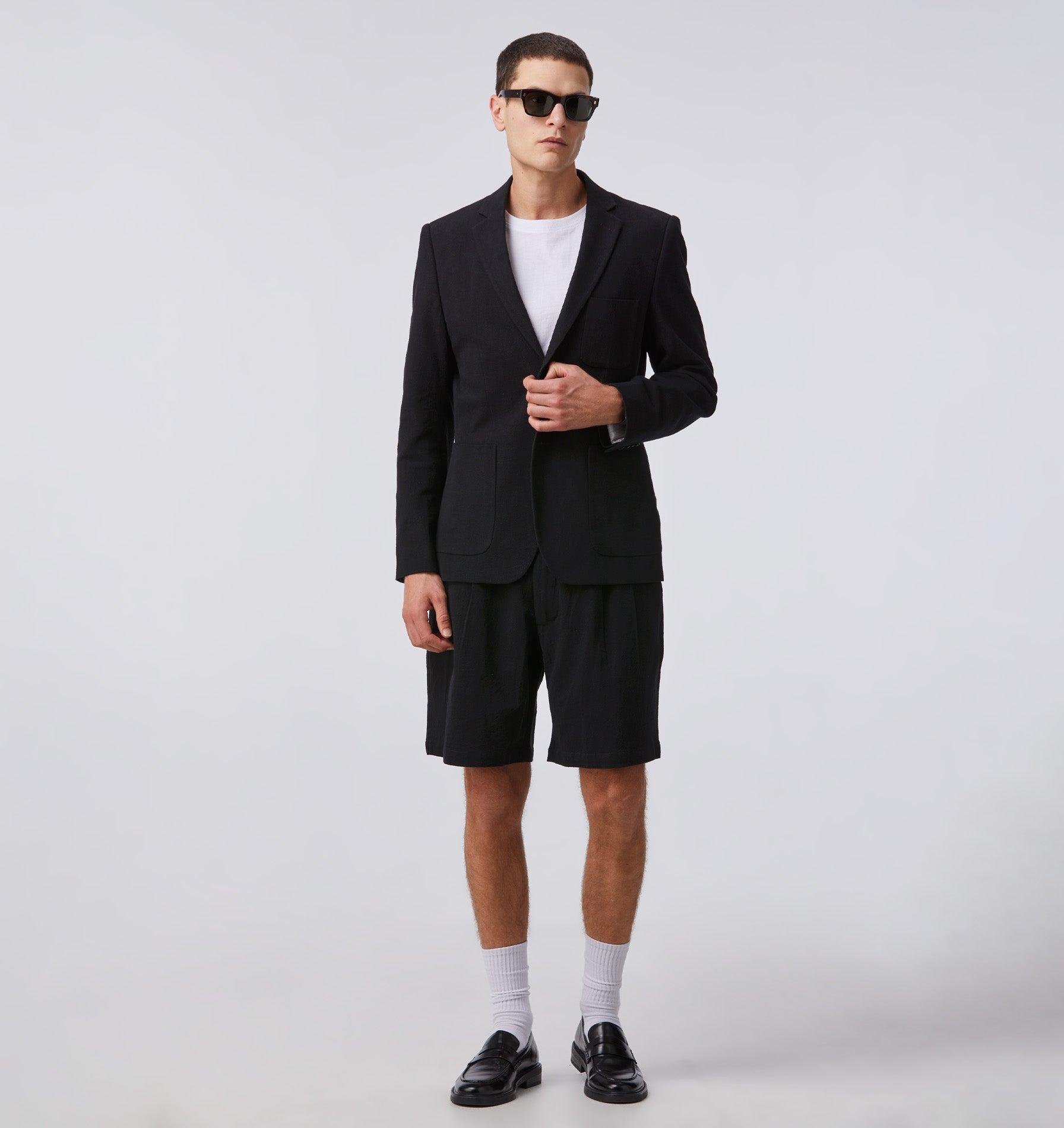 Linen Quincy Pleated Short - Black