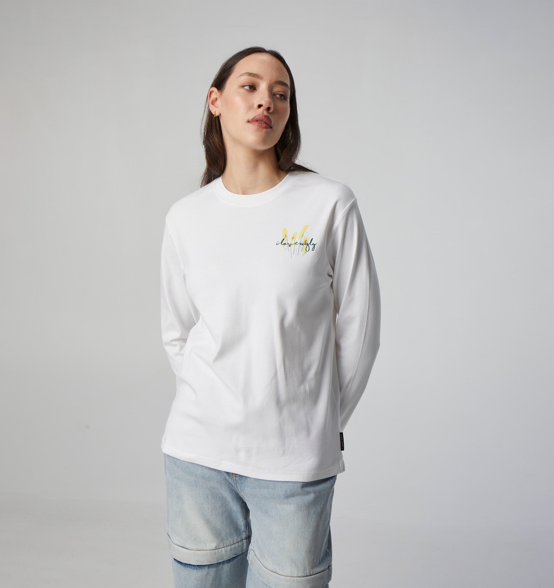 Vivs Flower LS Tee - White