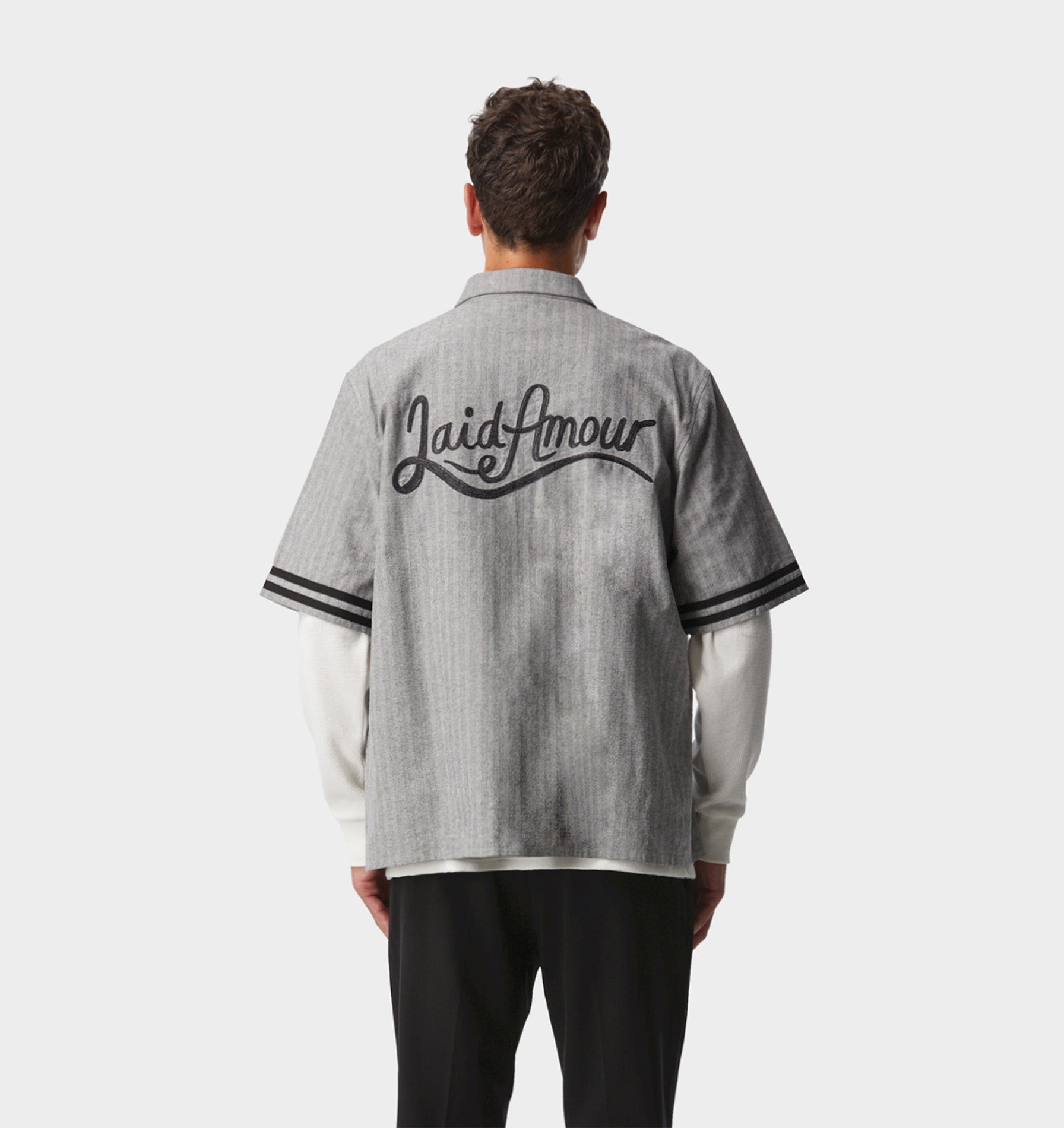 Douglas Workwear SS Shirt - Grey Herringbone