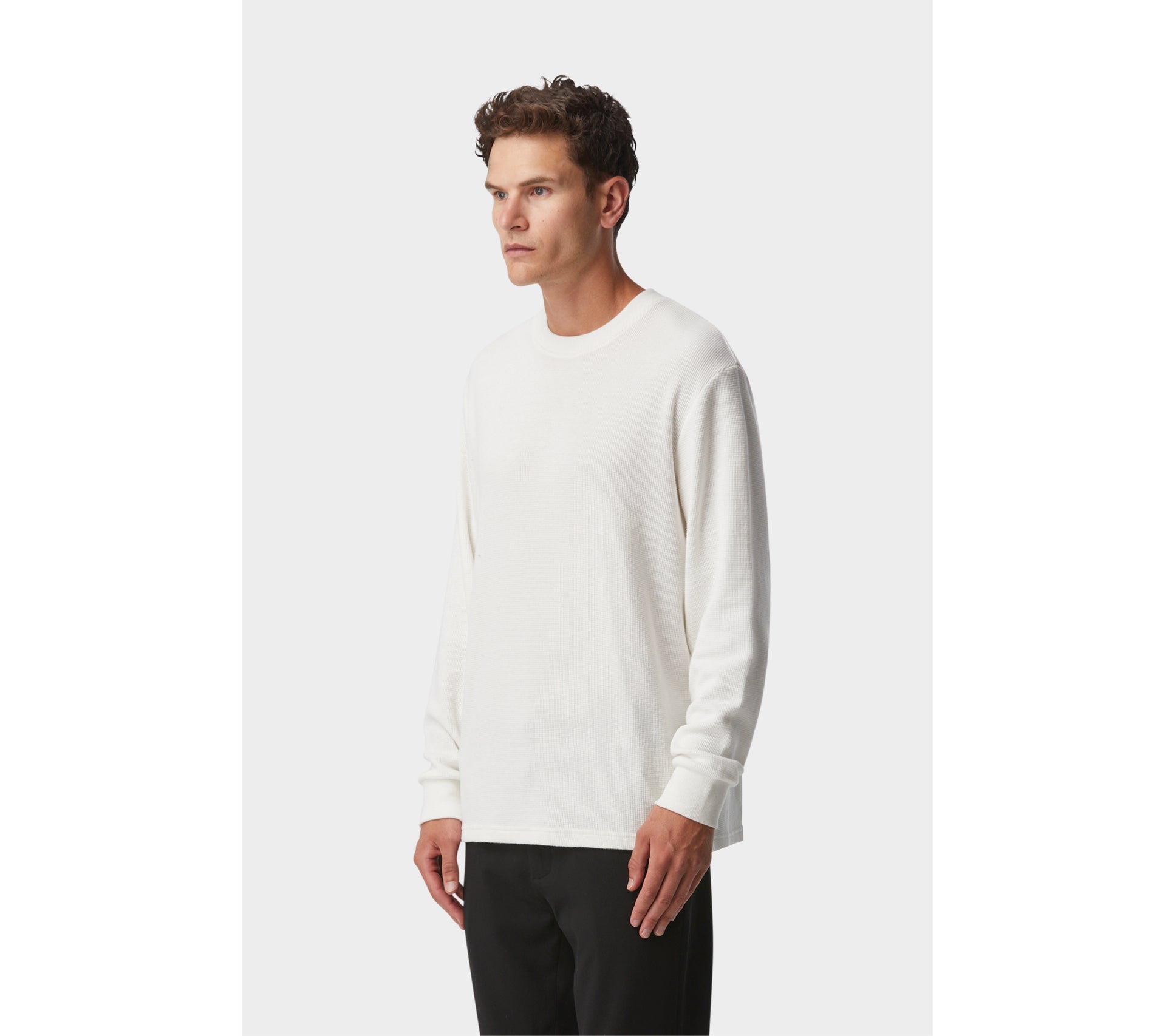 Waffle LS Tee - White