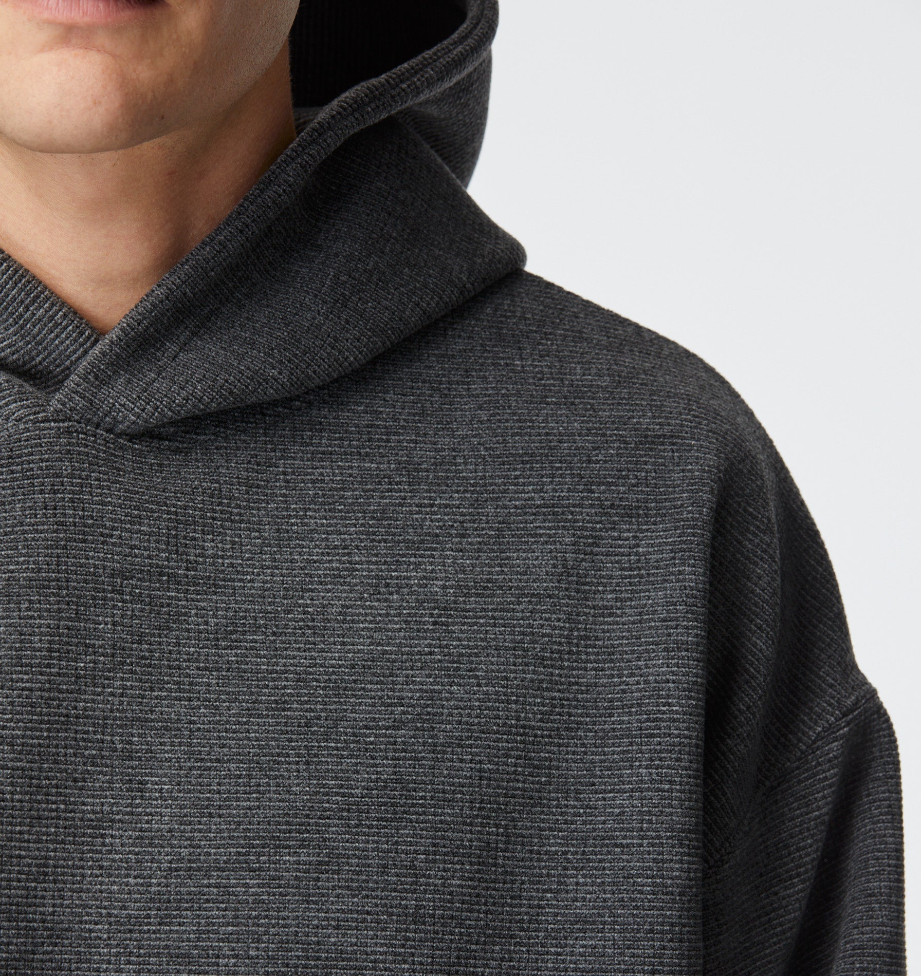 Textured Grid Box Hood - Charcoal