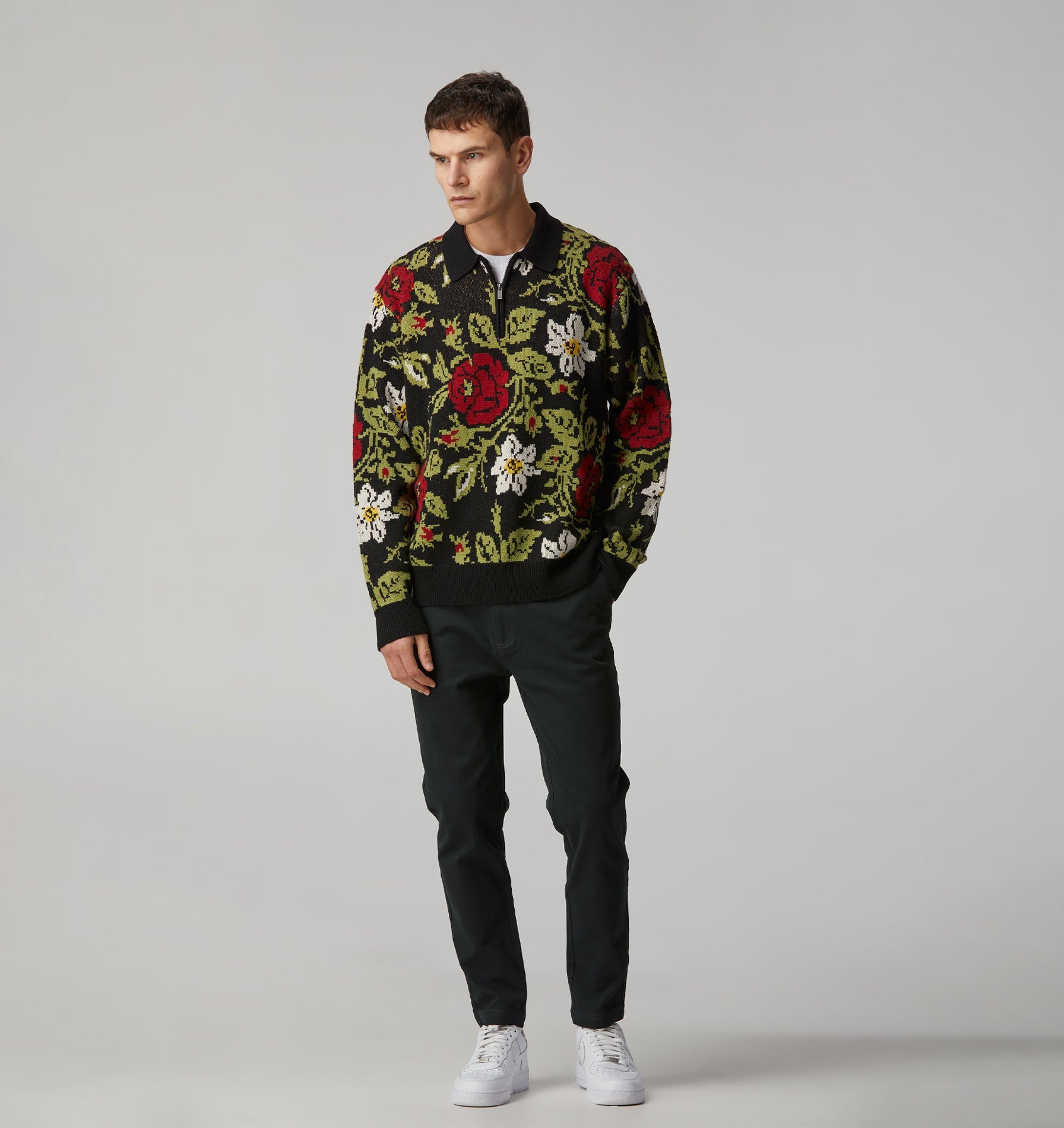 Mario Knit Sweater - Dark Floral