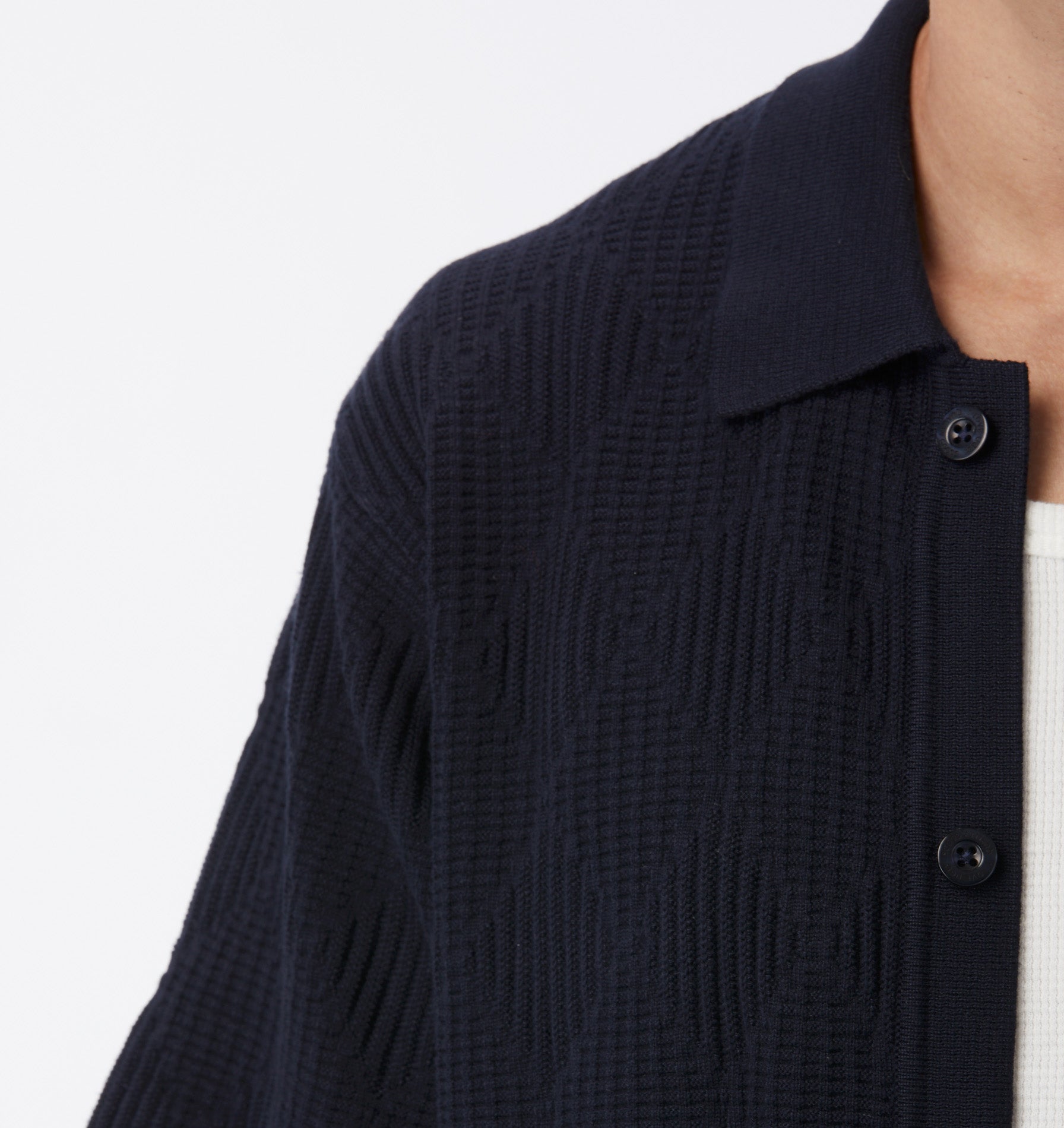 Jasper Knit SS Shirt - Navy