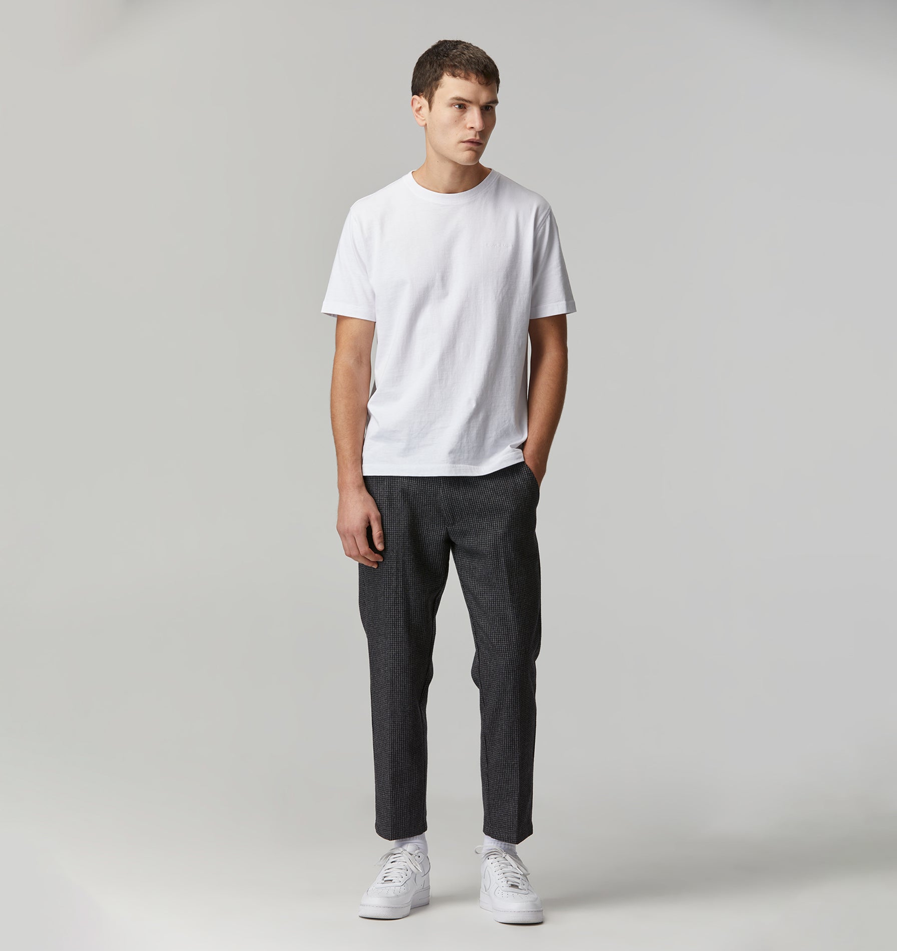 Slim Kobe Pant - Regular - Wool Charcoal Houndstooth