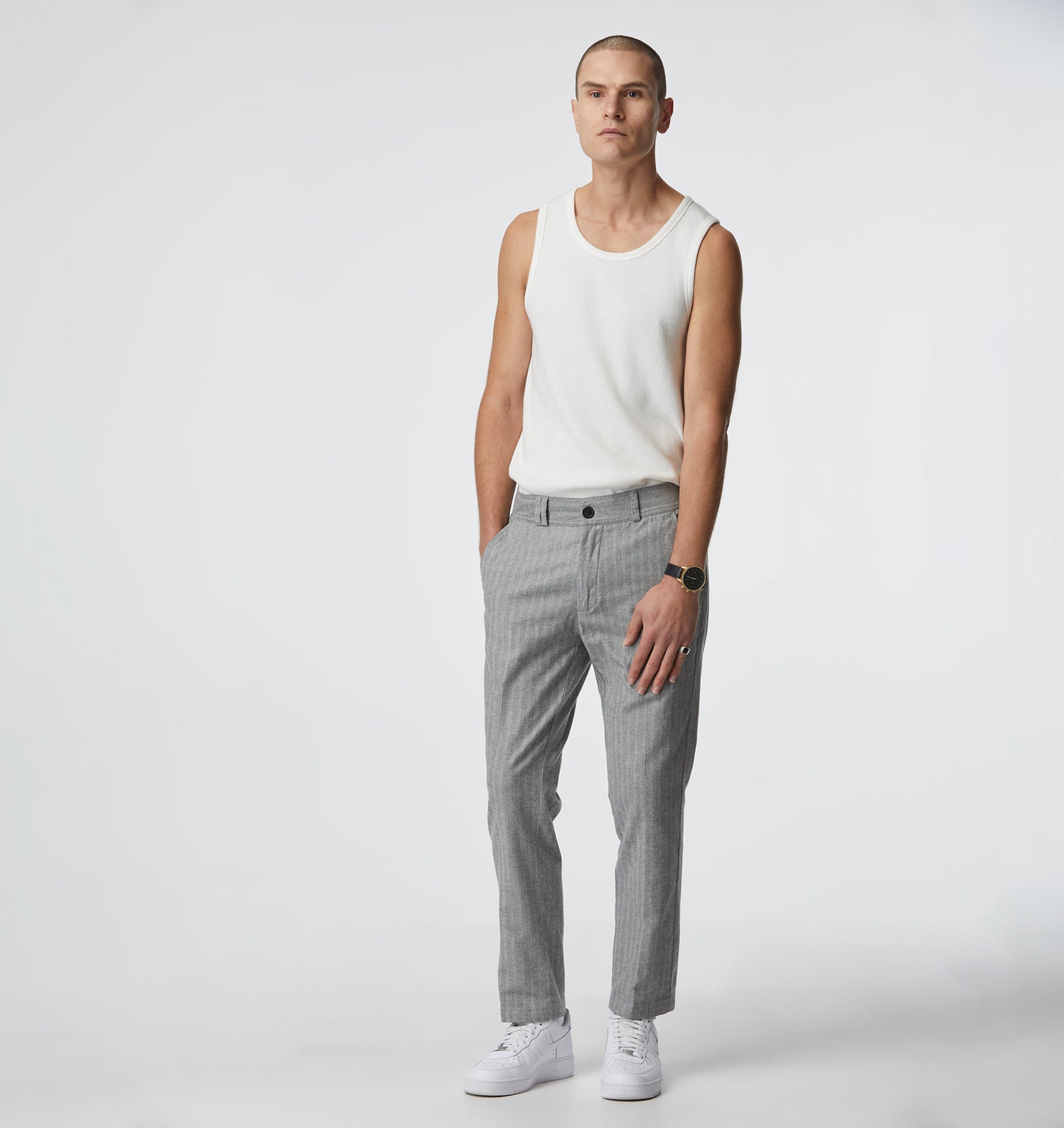 Slim Kobe Pant - Tall - Grey Herringbone