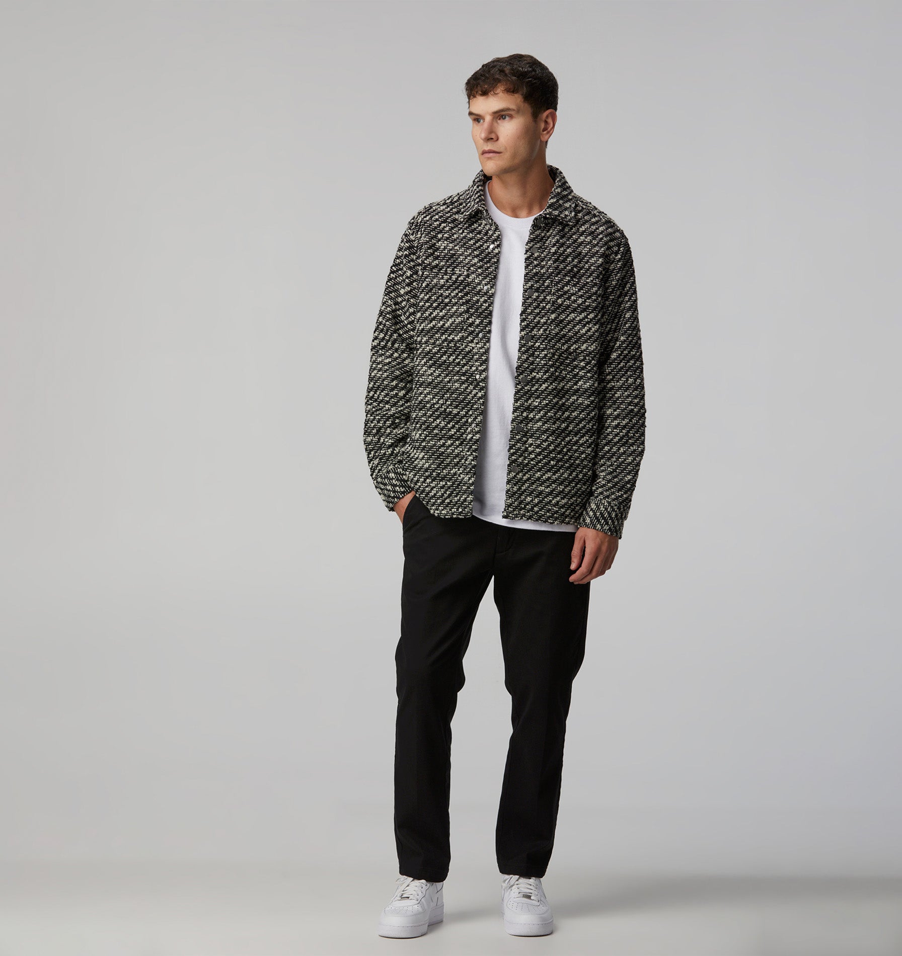 Boucle Overshirt - Black/White