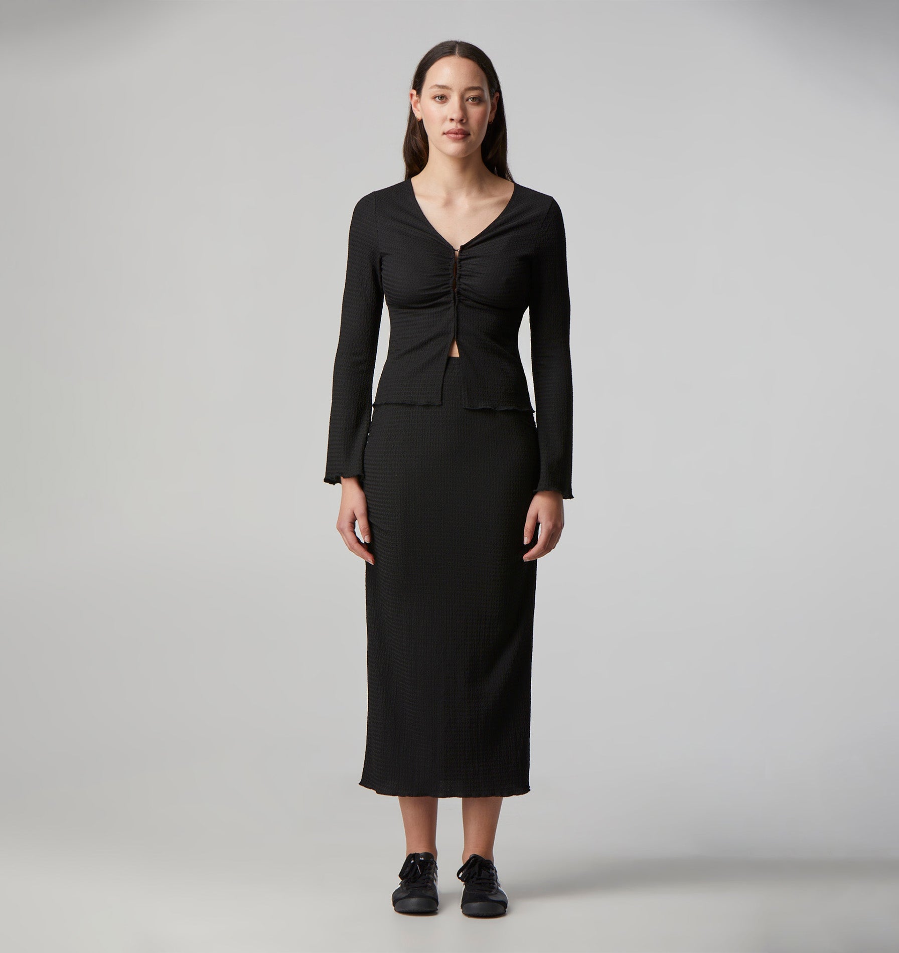 Paris Textured Skirt - Black