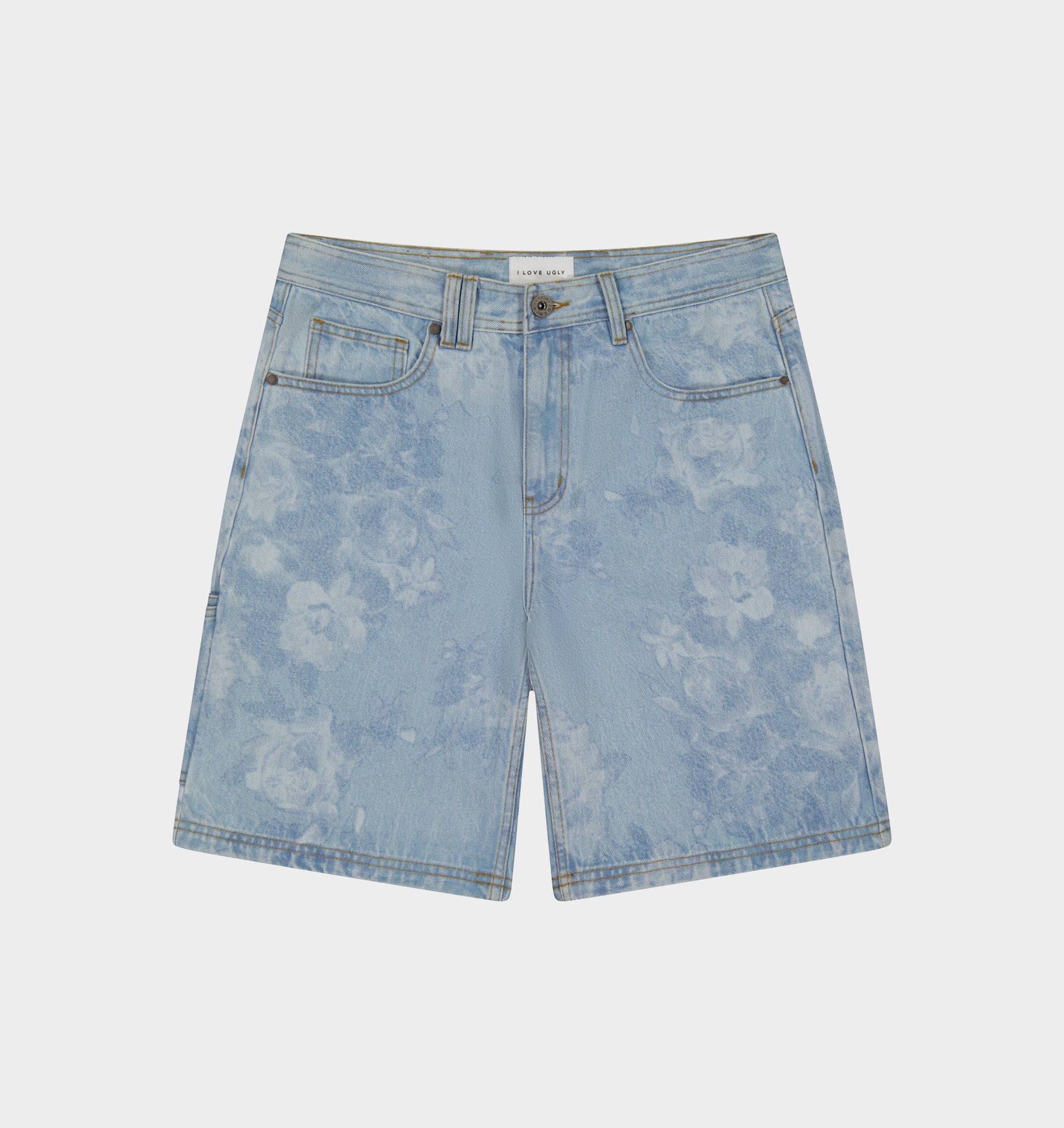 Floral Clean Carpenter Short - Light Vintage Blue