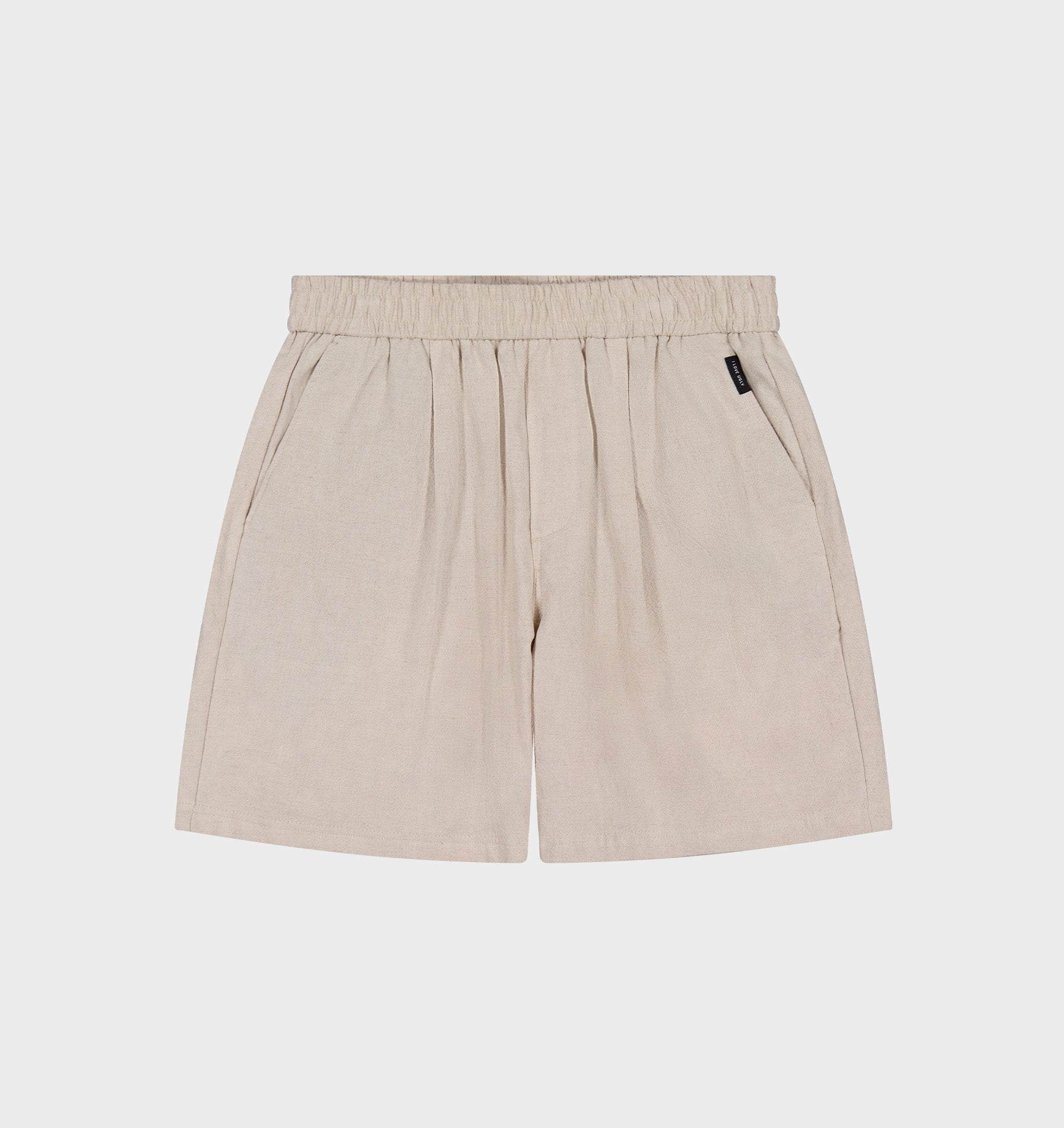 Linen Michael Pleat Short - Bone