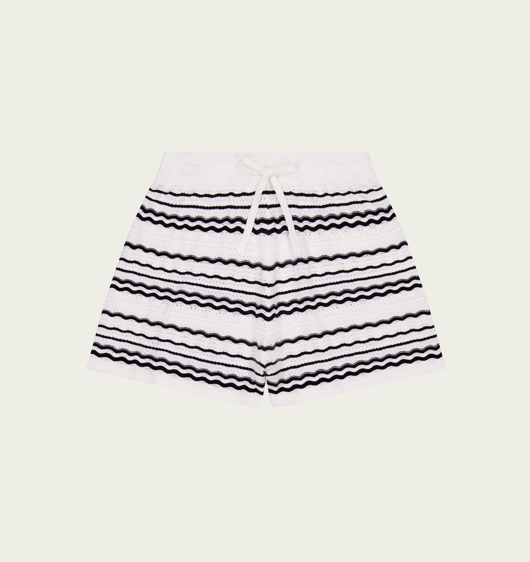 Arlo Striped Knit Short - White