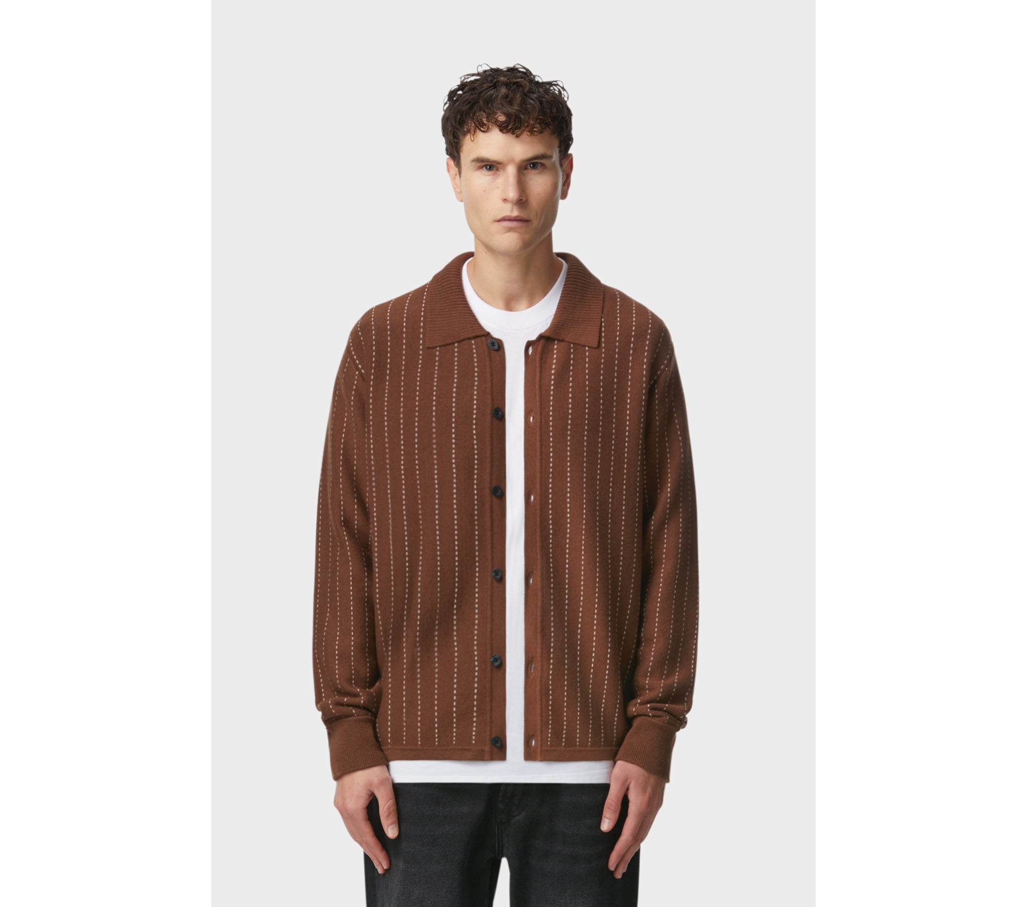 Spencer Cardigan - Brown Stripe