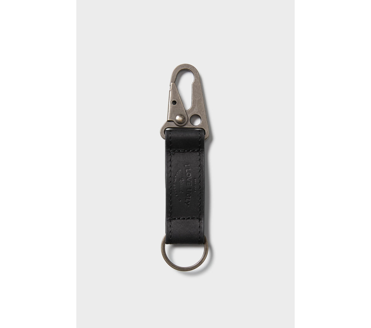 Leather Key Clip - Black