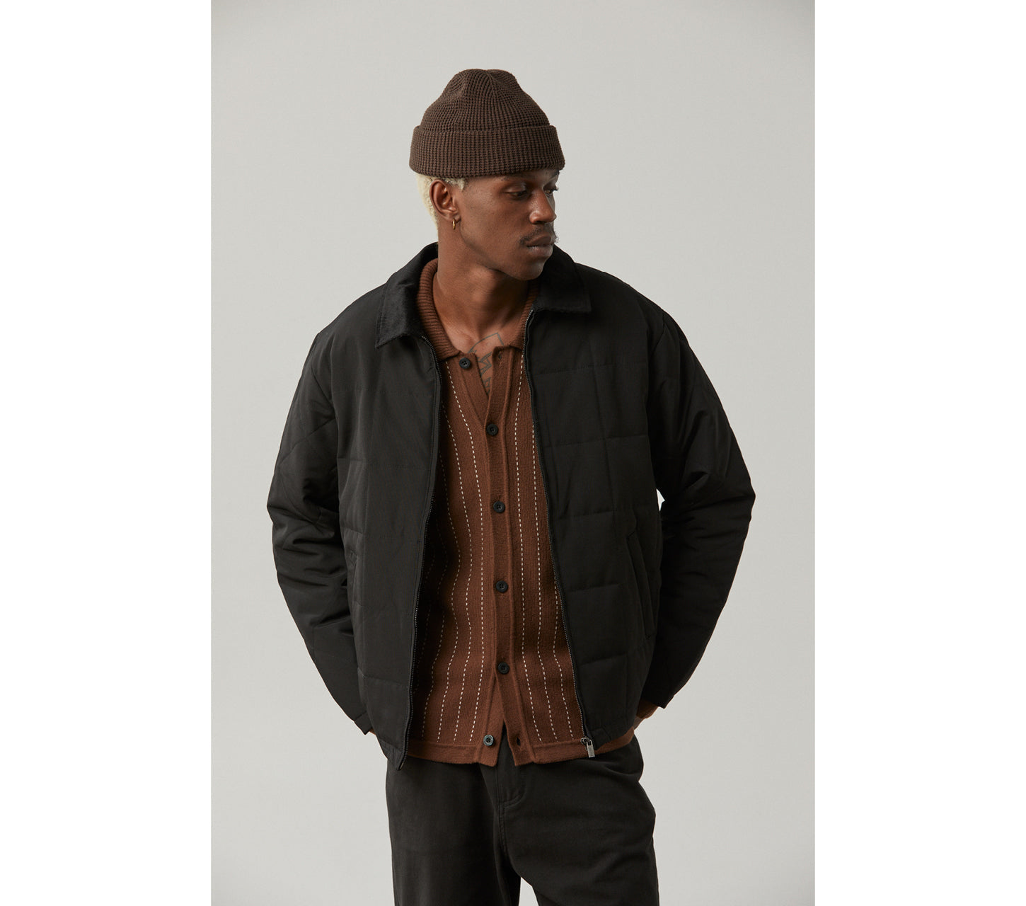 Spencer Cardigan - Brown Stripe