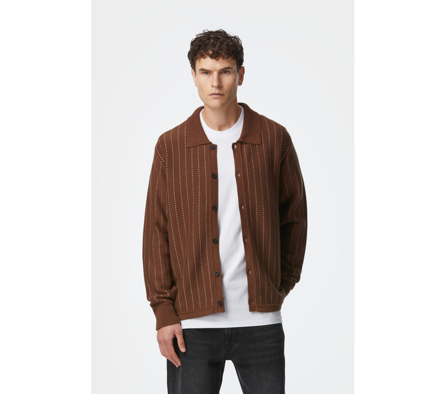 Spencer Cardigan - Brown Stripe